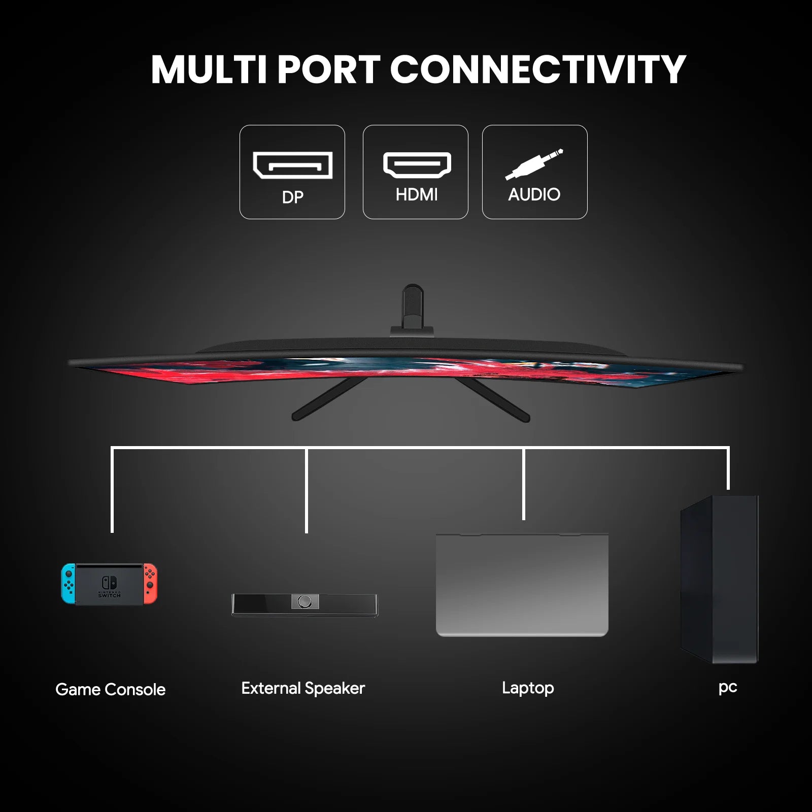 24" 200Hz Gaming Monitor,Ips Panel,Fhd 1080P, Built-In Speakers, 120% Srgb, Freesync, Black